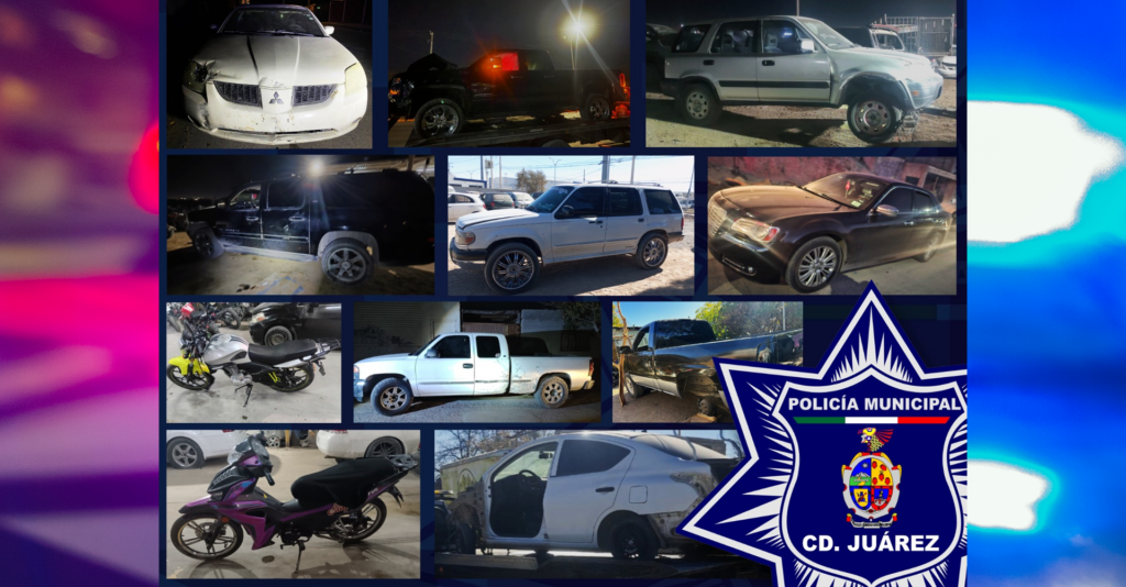Recuperan 11 vehículos robados en Ciudad Juárez gracias a operativo policial