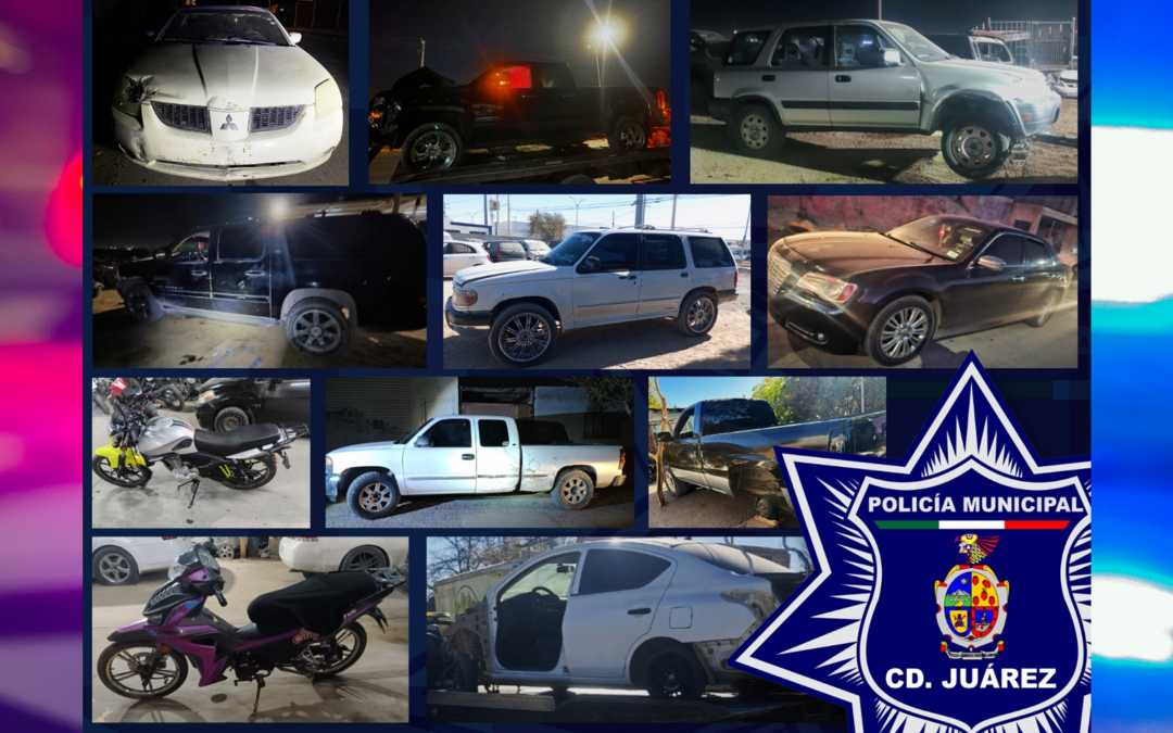 Recuperan 11 vehículos robados en Ciudad Juárez gracias a operativo policial