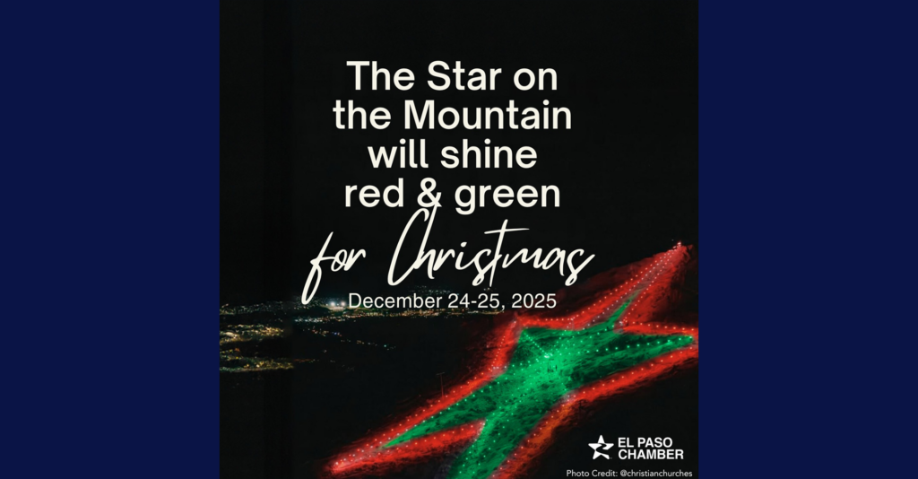 La Estrella de El Paso Iluminará el Cielo en Navidad con Colores Rojo y Verde