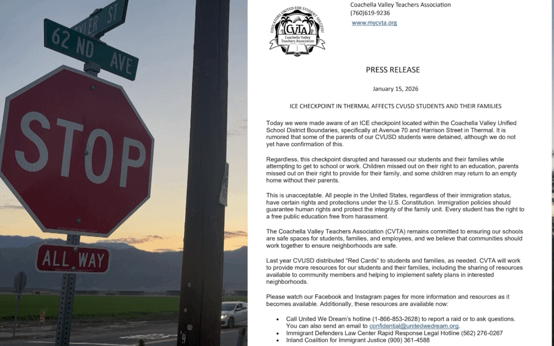 Preocupación por posible actividad de ICE en Thermal afecta a padres y personal del CVUSD