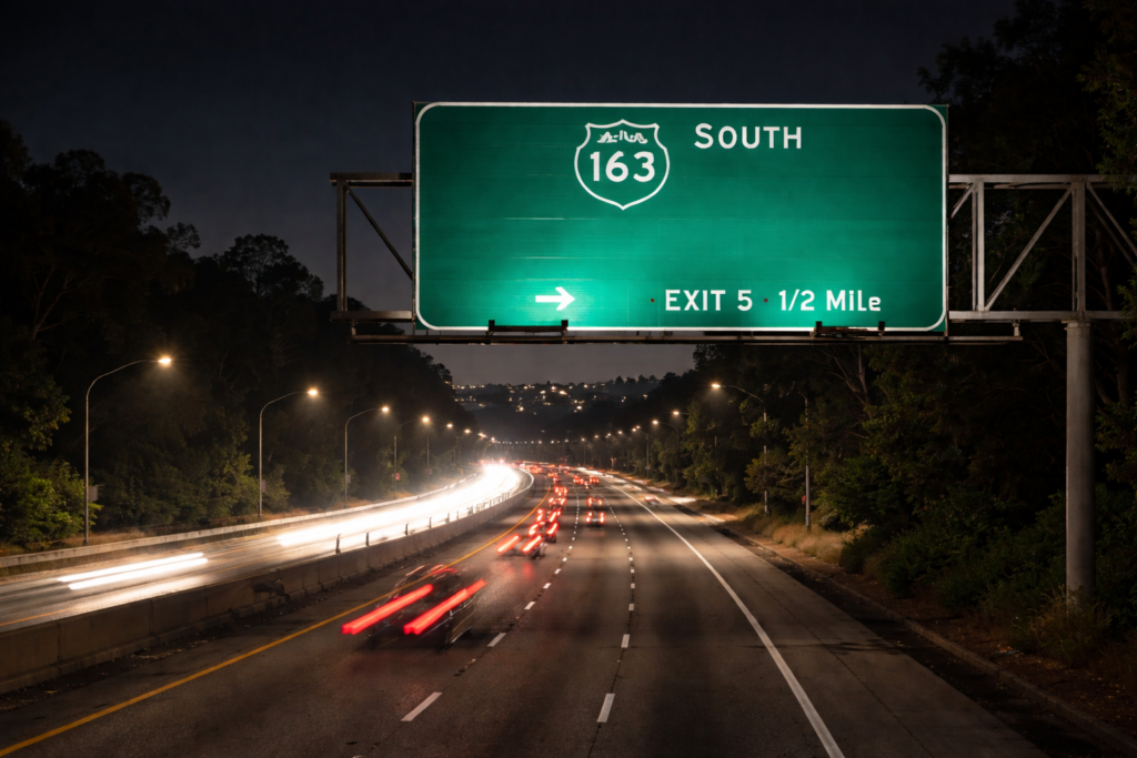 Encuentran un cuerpo sin vida en la autopista 163 cerca de San Diego